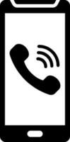 Telefon Anruf auf Smartphone Bildschirm Symbol oder Symbol. vektor