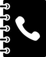 schwarz und Weiß Illustration von Telefon Buch Symbol. vektor