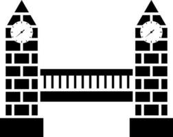 eben Stil Turm Brücke Symbol. vektor