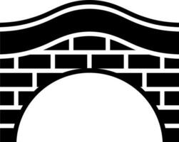 Stein Brücke Symbol im schwarz und Weiß Farbe. vektor
