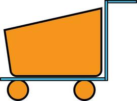 Orange und Blau Einkaufen Wagen auf Weiß Hintergrund. vektor