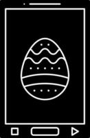 Ostern Ei auf Smartphone Bildschirm Glyphe Symbol. vektor