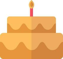 Kerze mit Kuchen Symbol im braun Farbe. vektor