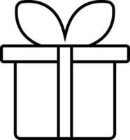 illustration av gåva låda ikon i svart linje konst. vektor