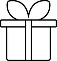 Illustration von Geschenk Box Symbol im schwarz Linie Kunst. vektor