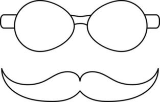 Schnurrbart und Brille Zeichen oder Symbol. vektor
