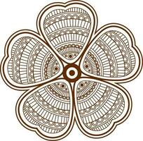 elegant Blumen- Mandala mit Herz Form. vektor