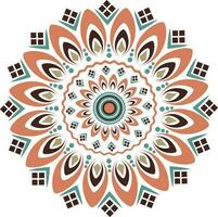 Zier Mandala mit Blumen- Design. vektor