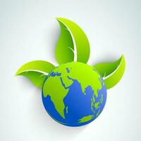 Erde Globus mit Blätter zum Natur Konzept. vektor