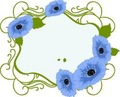 Blau und Grün Blumen- Rahmen Illustration. vektor