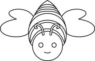 illustration av söt honung bi med flygande stil i stroke. vektor