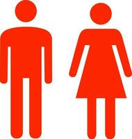 Mann und Frau Zeichen oder Symbol im Orange Farbe. vektor