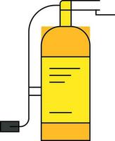 eben Illustration von Feuer Feuerlöscher im Gelb Farbe. vektor