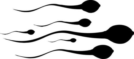svart illustration av sperma ikon. vektor