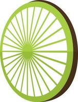grön Färg av hjul ikon för lantbruk i halv skugga. vektor