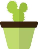 Grün Farbe von Topf Symbol mit Kaktus Pflanze im Hälfte Schatten. vektor