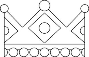dekoriert Krone im schwarz Linie Kunst. vektor