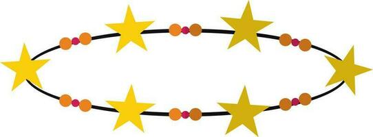 gul stjärna dekorerad krona i cirkulär form. vektor