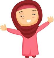 platt illustration av muslim kvinna. vektor