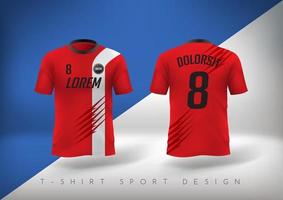 fotboll sport t-shirt design smal passform med rund hals vektor