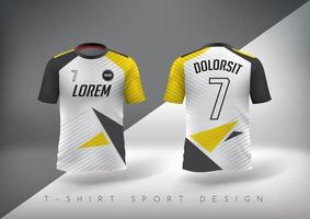 fotboll sport t-shirt design smal passform med rund hals vektor