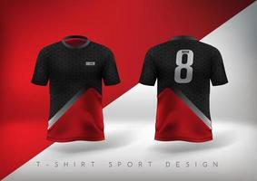 fotboll sport t-shirt design smal passform med rund hals vektor