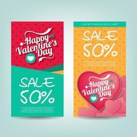 Valentinstag Verkauf Rabatt Banner Vorlage Promotion vektor