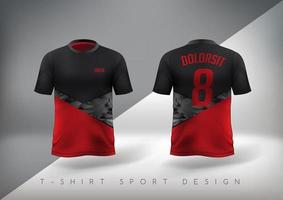 fotboll sport t-shirt design smal passform med rund hals vektor