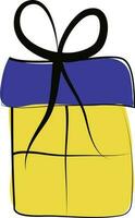blå och gul Färg gåva låda. vektor