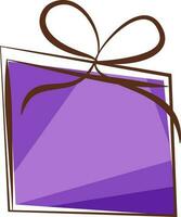 platt stil i gåva låda på lila Färg. vektor
