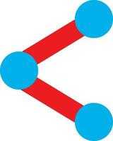 rot und Blau Teilen Symbol auf Hintergrund. vektor