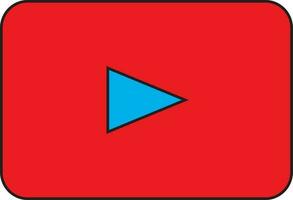 röd och blå isolerat Youtube logotyp. vektor