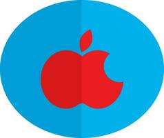 rot Apfel Logo auf Blau Kreis. vektor