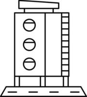 schwarz Linie Kunst leer Zeichen Tafel auf Gebäude Symbol. vektor