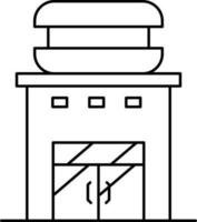 svart linje konst affär av hamburgare. vektor