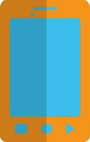 Illustration von Smartphone im Orange und Blau Farbe. vektor