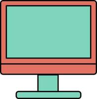Symbol von Desktop im Grün und Orange Farbe. vektor