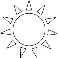 Illustration von ein schwarz Linie Kunst Sonne. vektor