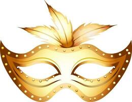 golden glänzend Karneval Maske gemacht durch Neon- Beleuchtung. vektor