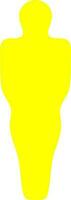 isoliert gesichtslos Mann im Gelb Farbe. vektor
