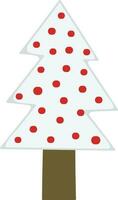 jul träd dekorerad med röd prickar. vektor