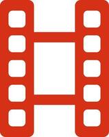 rot Film Streifen Symbol im eben Stil. vektor