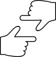 Linie Kunst Illustration von Erfassen oder Rahmung Hand Geste. vektor