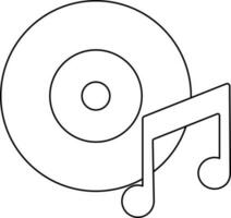 CD Symbol mit Musik- Zeichen im Illustration. vektor