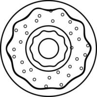 Donuts im schwarz Linie Kunst Illustration. vektor