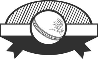 vektor tecken eller symbol av cricket boll på bricka.