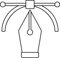 stroke stil av fontän penna ikon i illustration. vektor