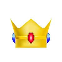 3d Krone mit Rubin und Saphir golden leuchtenden Prinz Prinzessin König Königin Vektor