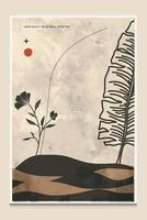 moderner minimaler und eleganter botanischer abstrakter Hintergrund geeignet zum Drucken als Gemälde Innendekoration soziale Beiträge Flyer Buchumschläge vektor