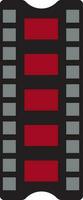 rot und schwarz Film Streifen im eben Stil. vektor